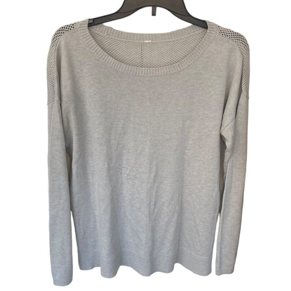 Lululemon Womens Sweater Lightweight Open Knit Back Gray No‎ Size Tag